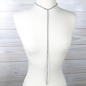 Diamond silver necklace evening cocktail party new